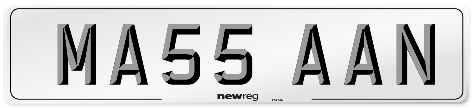 MA55 AAN Number Plate from New Reg